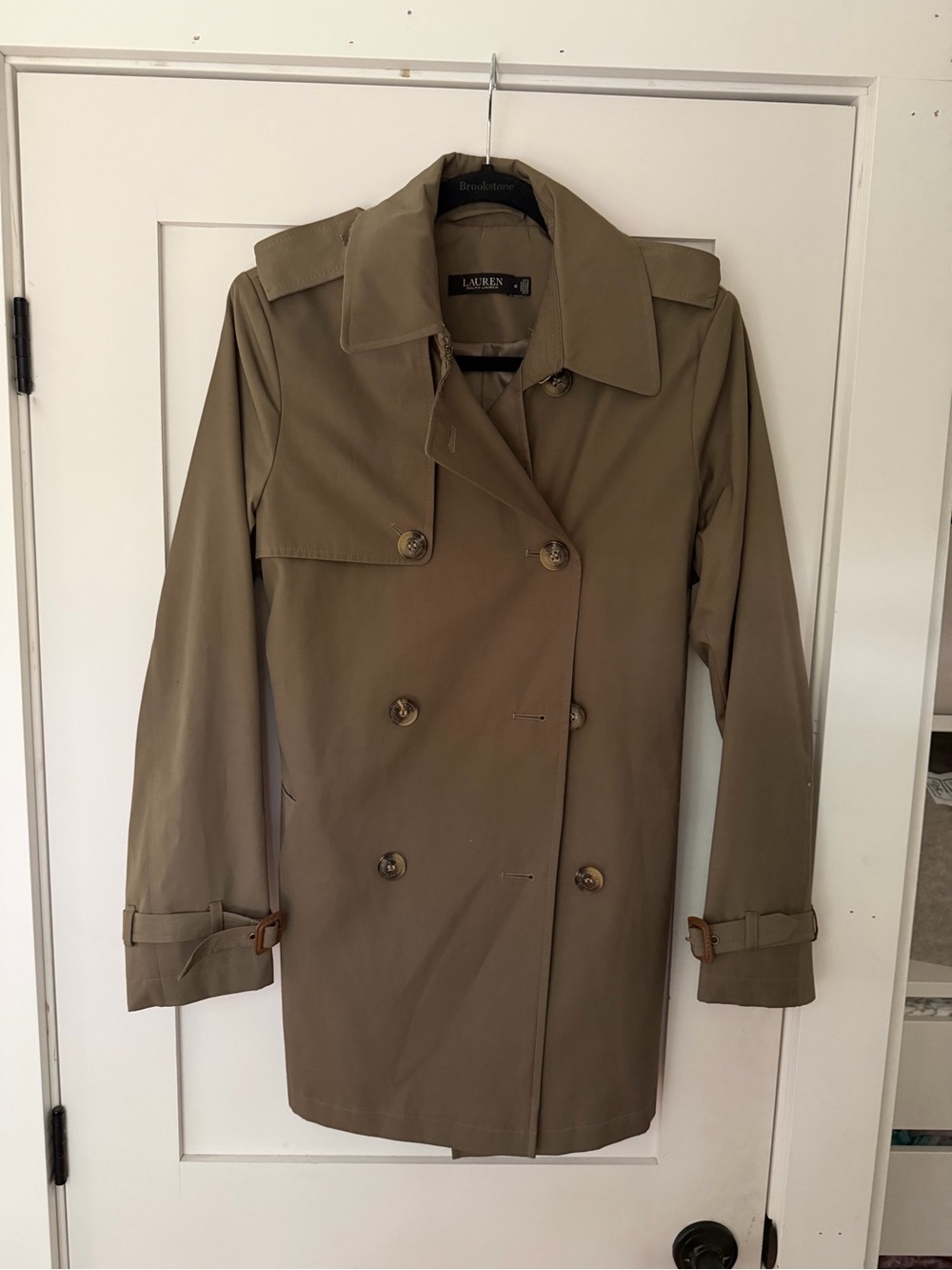 Ralph Lauren Olive Green Double-Breasted Trench Coat